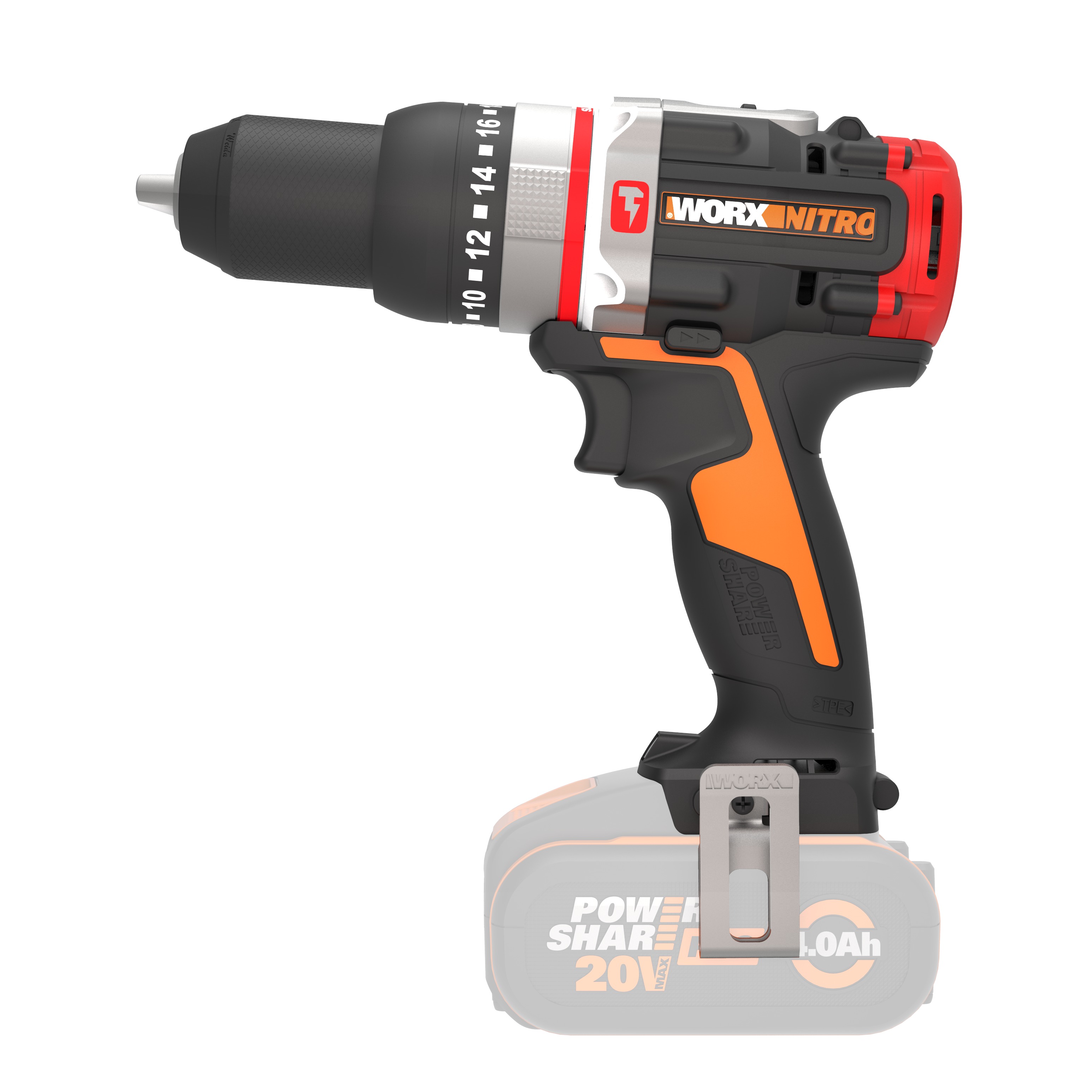 Worx WX354.9 - Taladro percutor Brushless Slammer Drill 20V (S/bat)